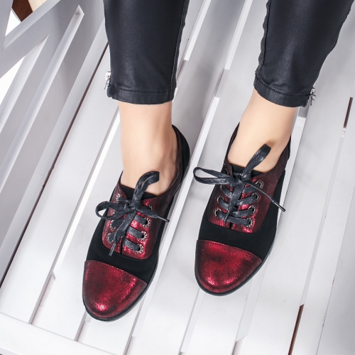Pantofi Adeola rosii casual -rl tip Oxford pentru Office sau zi