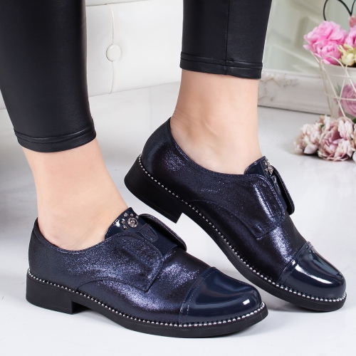 Pantofi Alicia albastri casual -rl tip Oxford pentru Office sau zi