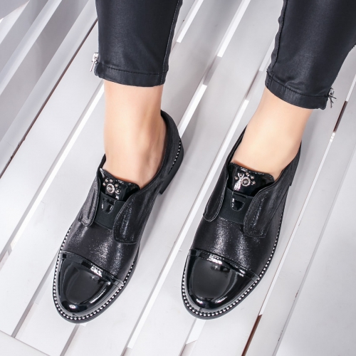 Pantofi Alicia negri casual -rl tip Oxford pentru Office sau zi