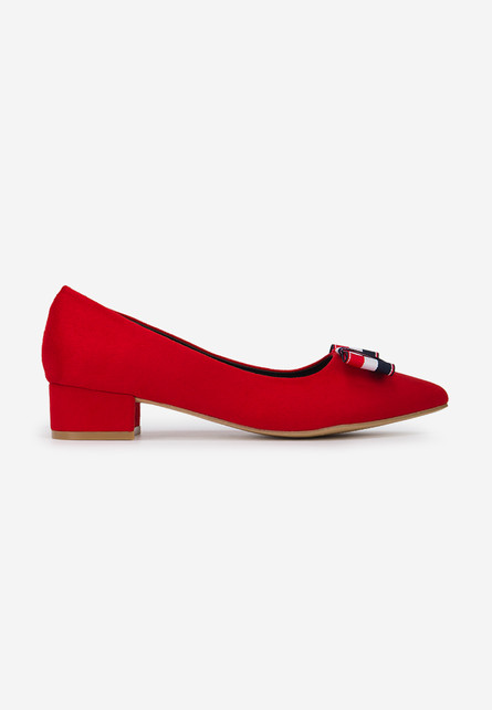 Pantofi Ariness Rosii de dama eleganti cu toc mic comod