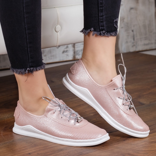 Pantofi Baieli roz pal casual -rl tip Oxford pentru Office sau zi