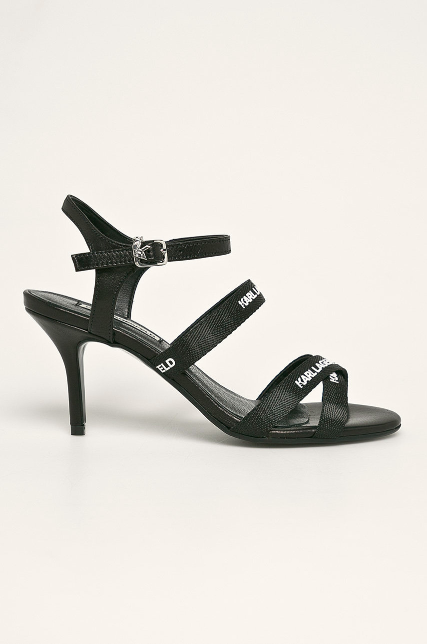 Pantofi negri cu toc subtire Karl Lagerfeld din piele naturala Cod PPYK-OBD2F1_99X