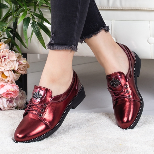 Pantofi Ladislas rosii casual -rl tip Oxford pentru Office sau zi