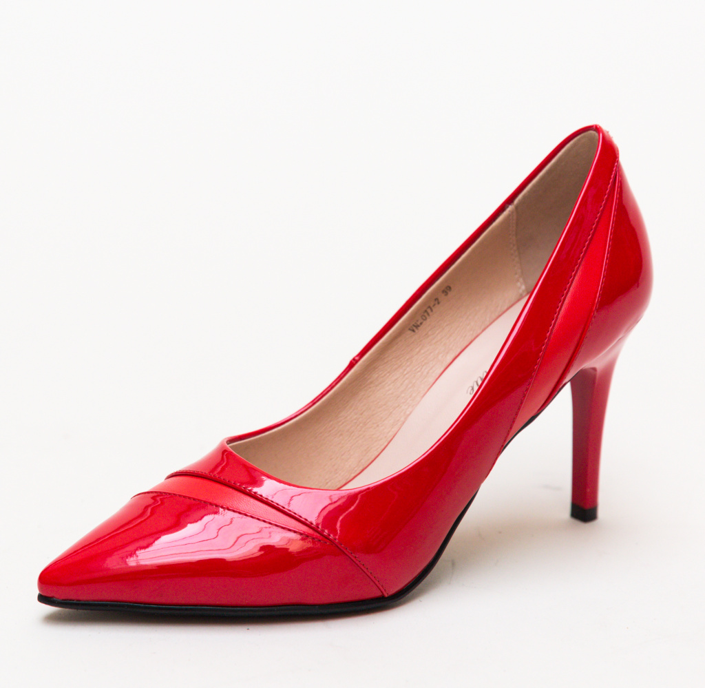 Pantofi Lia Rosii de seara eleganti cu toc subtire