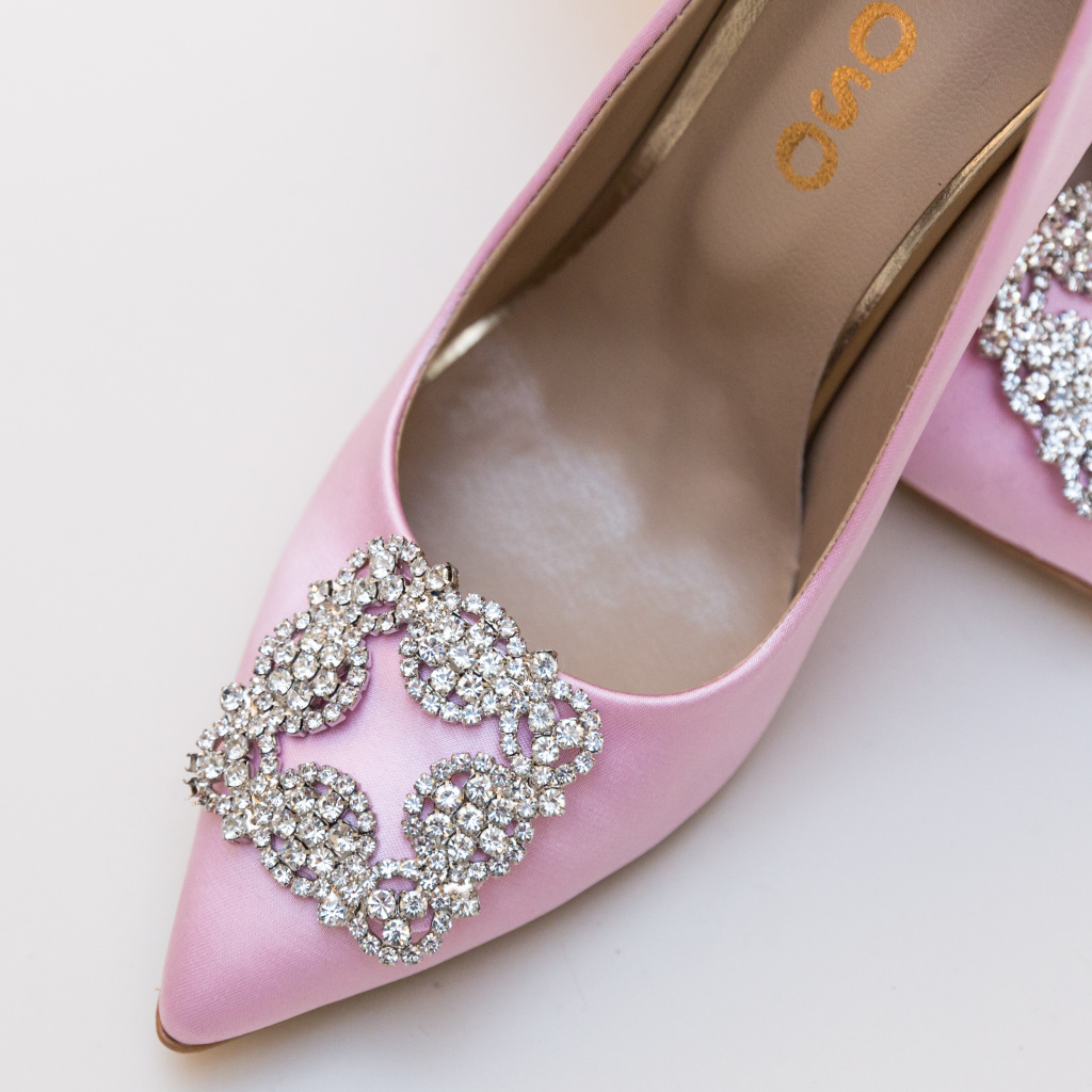 Pantofi Lilie Roz de seara eleganti cu toc subtire