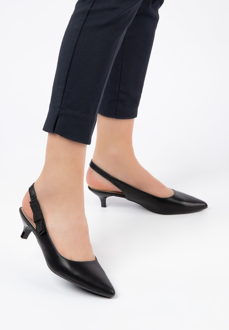 Pantofi Meteora Negri de dama eleganti cu toc mic comod