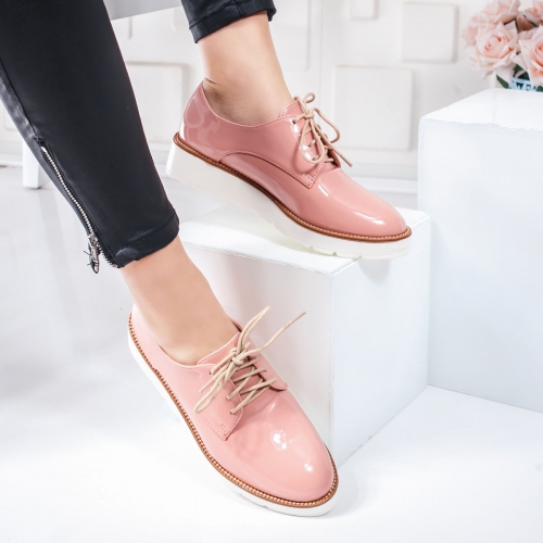 Pantofi Morena roz casual -rl tip Oxford pentru Office sau zi
