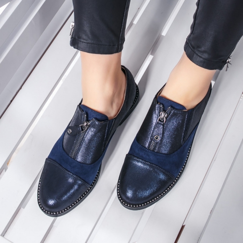 Pantofi Naolin albastri casual -rl tip Oxford pentru Office sau zi