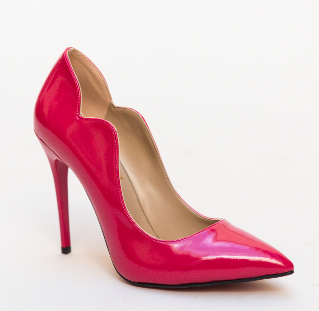 Pantofi Nitel Rosii de seara eleganti cu toc subtire