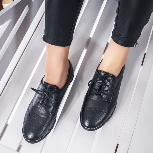 Pantofi Olicia negri casual -rl tip Oxford pentru Office sau zi