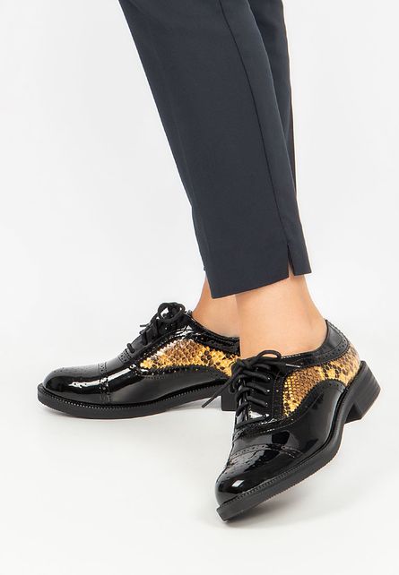 Pantofi Oxford Elliana Galbeni fara toc Pentru Tinute de zi sau Office