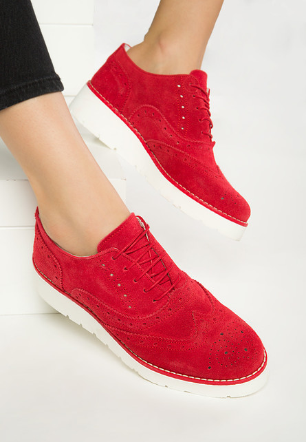 Pantofi Oxford Salogenia Rosii fara toc Pentru Tinute de zi sau Office