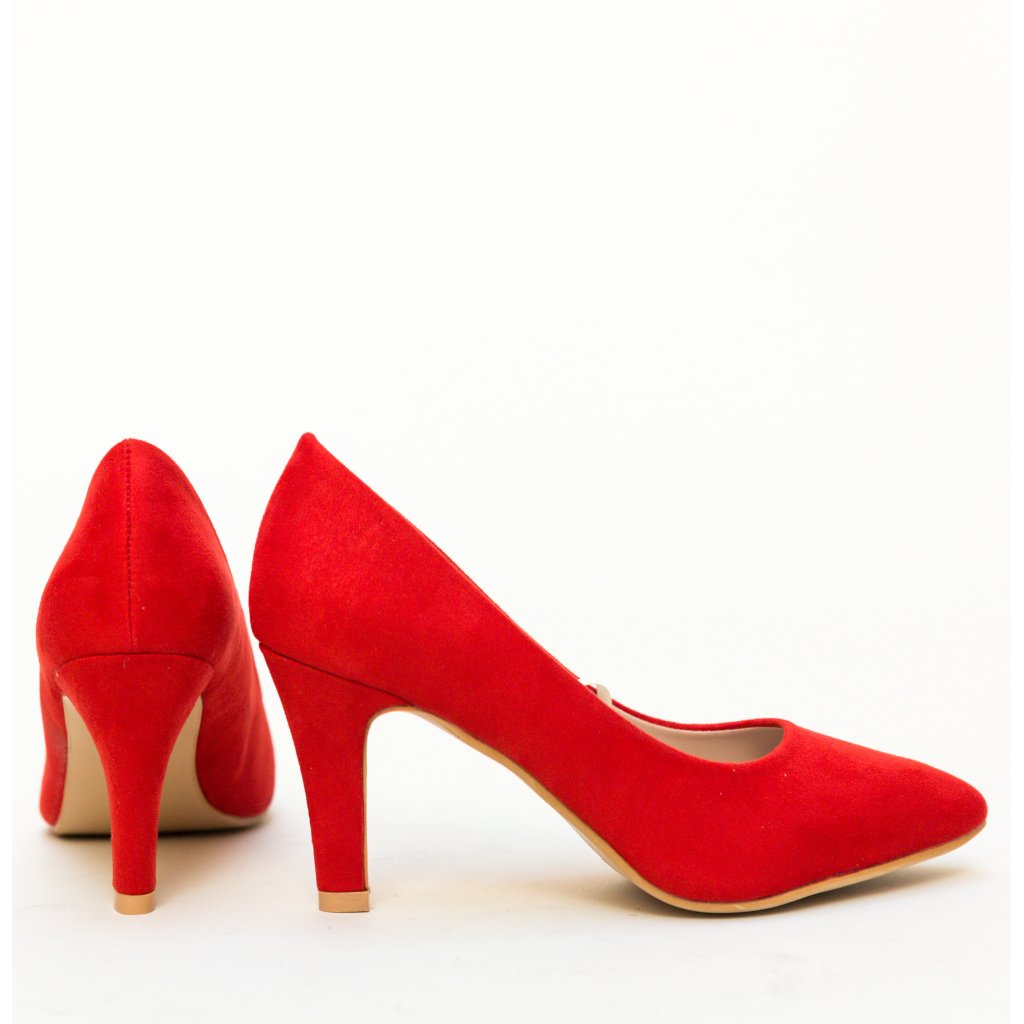 Pantofi Roman Rosii cu toc mic pentru office