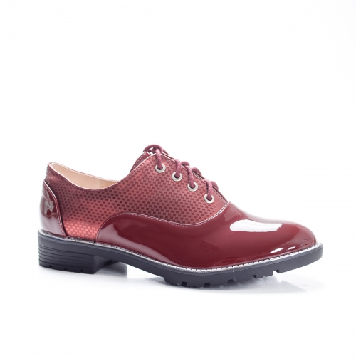 Pantofi Seloni rosii tip Oxford pentru Office sau zi