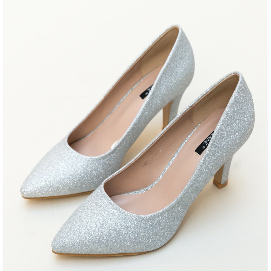 Pantofi Sendero Argintii cu toc mic pentru office