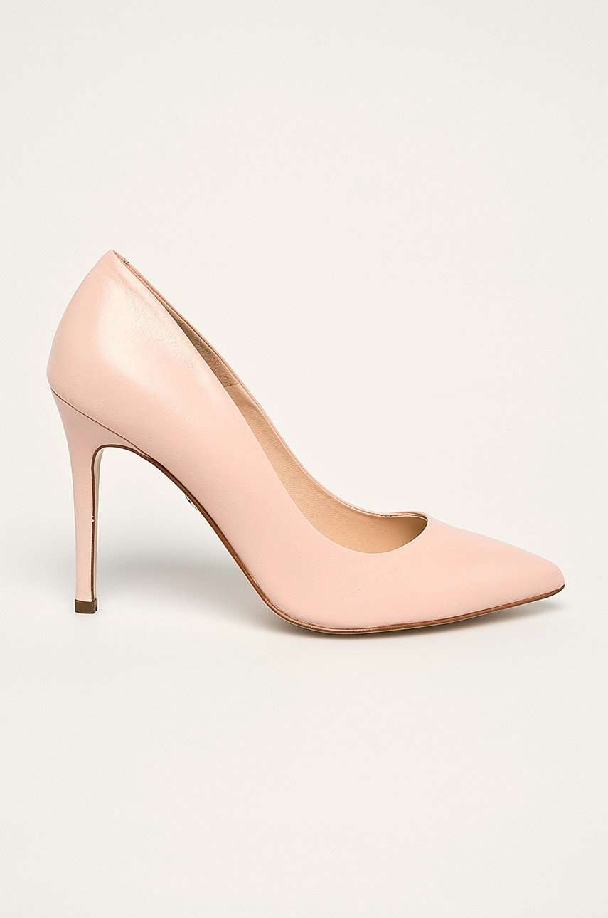Pantofi roz cu toc subtire Solo Femme din piele naturala Cod PPYK-OBD2R9_03X