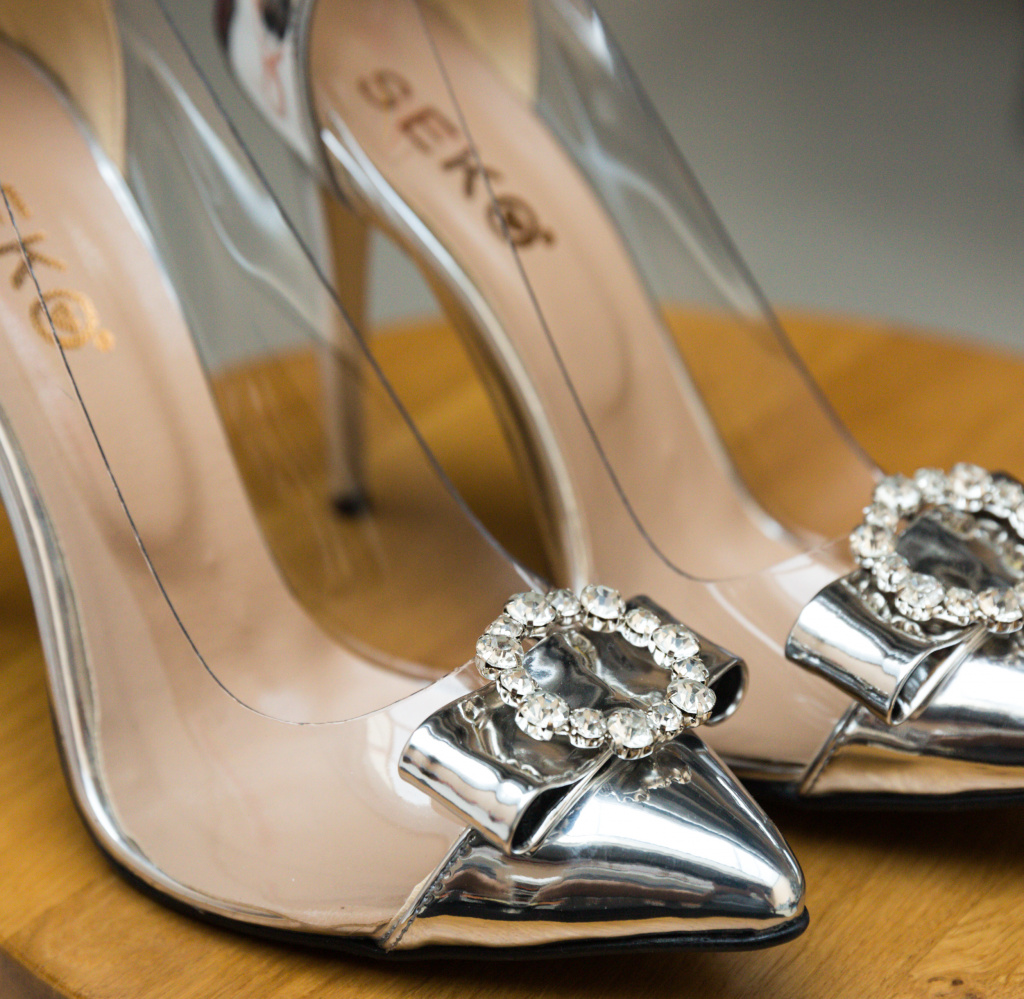 Pantofi Troli Argintii de seara eleganti cu toc subtire