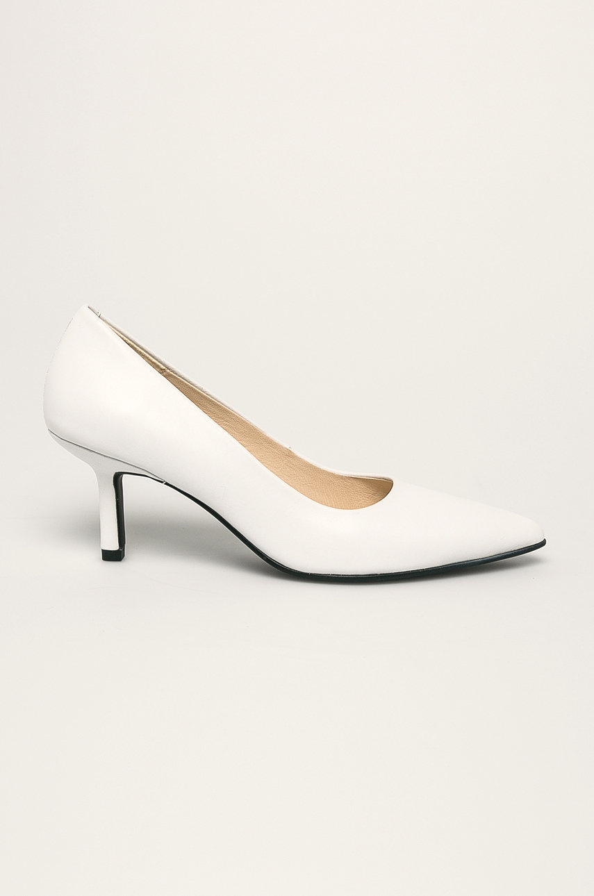Pantofi albi cu toc subtire Vagabond din piele naturala Cod PPYK-OBD0OD_00X