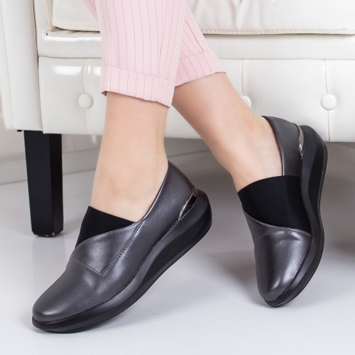 Pantofi casual Genni gri -rl tip Oxford pentru Office sau zi