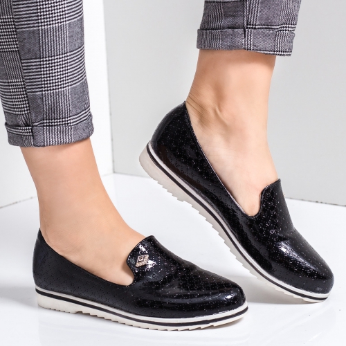 Pantofi casual dama negri Heliria -rl tip Oxford pentru Office sau zi