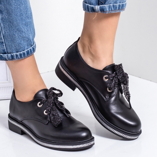 Pantofi casual dama negri Montiana-rl tip Oxford pentru Office sau zi