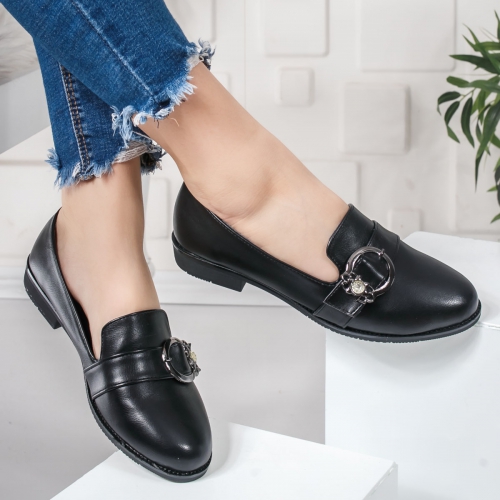Pantofi casual dama negri Narusia tip Oxford pentru Office sau zi