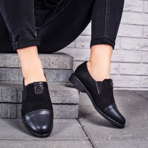 Pantofi casual dama negri Ronisia -rl tip Oxford pentru Office sau zi