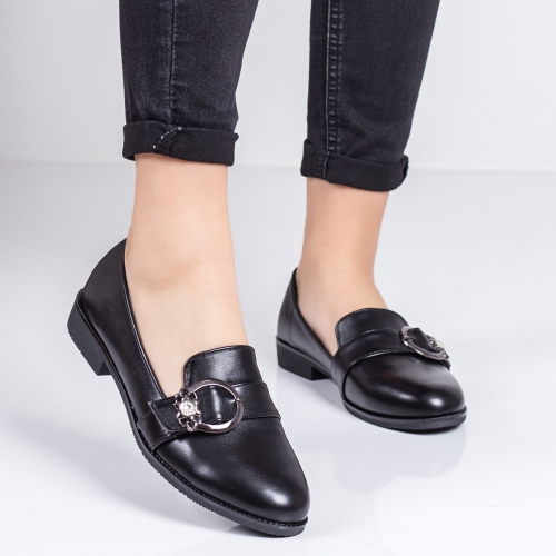 Pantofi casual dama negri cu catarama Narusia -rl tip Oxford pentru Office sau zi
