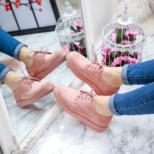 Pantofi casual dama roz Tenusia-rl tip Oxford pentru Office sau zi