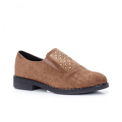 Pantofi casual textil maro Munoria -rl tip Oxford pentru Office sau zi