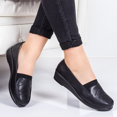 Pantofi cu platforma dama negri Iofila -rl eleganti si comozi
