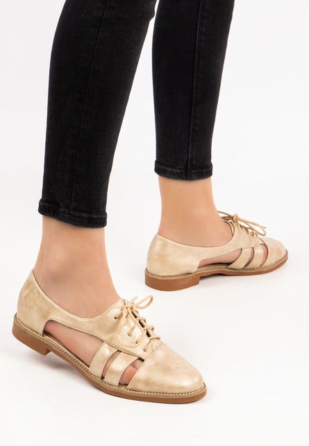 Pantofi dama Tormes Aurii fara toc Pentru Tinute de zi sau Office