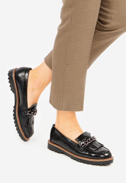 Pantofi dama Valencia Negri fara toc Pentru Tinute de zi sau Office