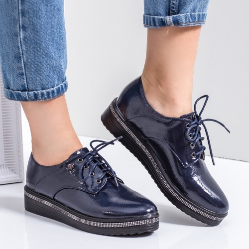 Pantofi dama casual albastri Gitaria-rl tip Oxford pentru Office sau zi