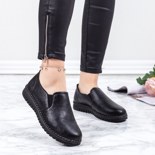 Pantofi dama casual negri Sioria-rl tip Oxford pentru Office sau zi