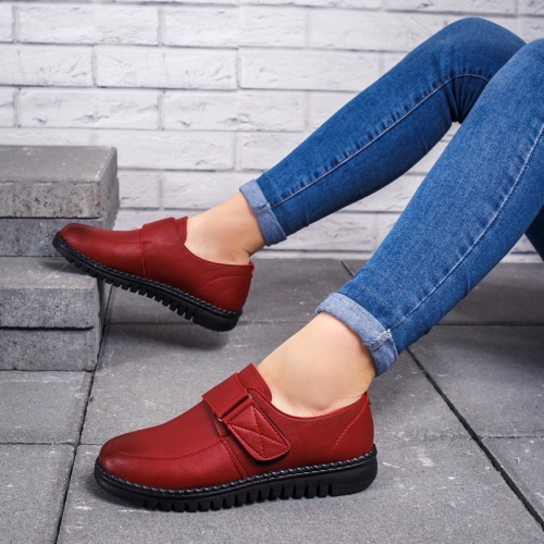 Pantofi dama casual rosii Budaria-rl tip Oxford pentru Office sau zi