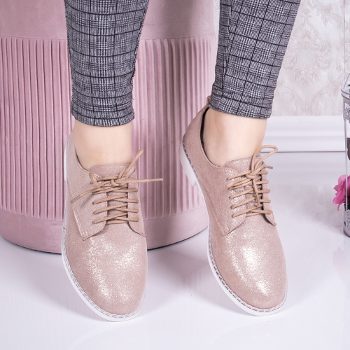 Pantofi dama casual roz Mastia tip Oxford pentru Office sau zi