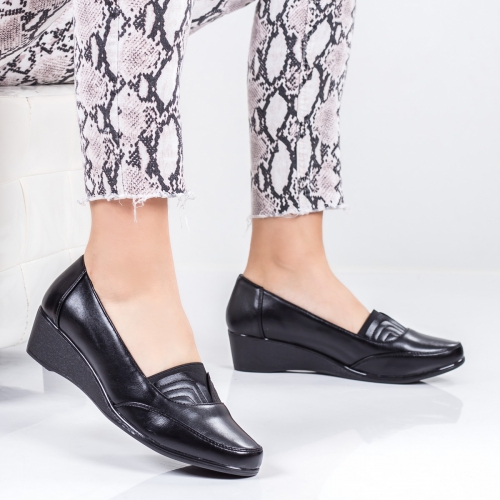 Pantofi dama cu platforma negri Rigalia -rl eleganti si comozi