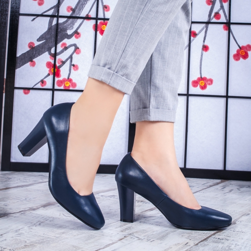 Pantofi dama cu toc albastri Sonina-rl de ocazie eleganti