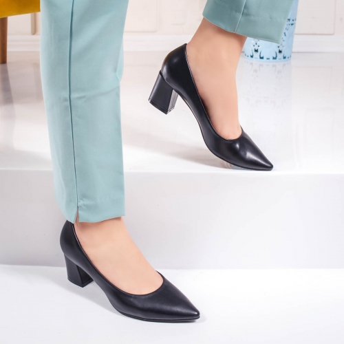Pantofi dama cu toc negri Gisalia de ocazie eleganti