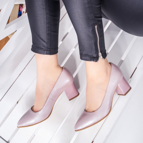 shuffle manipulate donor Pantofi dama cu toc piele naturala roz pal Sarida de ocazie eleganti –  Pantofi.Famy.ro