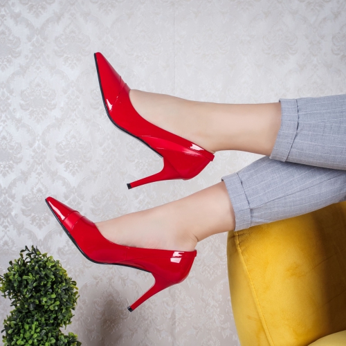 Pantofi dama cu toc rosii Prexi-rl de ocazie eleganti
