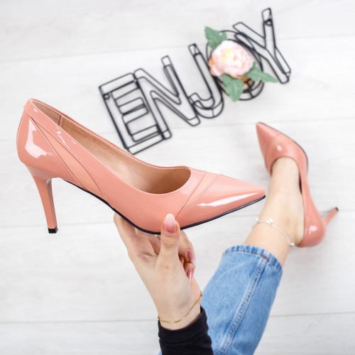 Pantofi dama cu toc roz Prexi-rl de ocazie eleganti