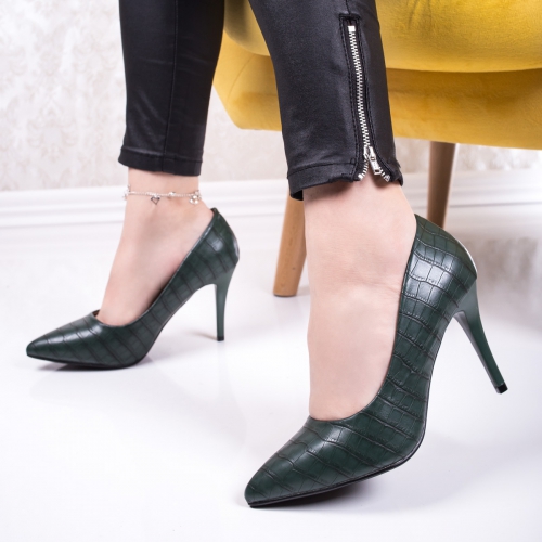 Pantofi dama cu toc verzi Riavia-20 de ocazie eleganti