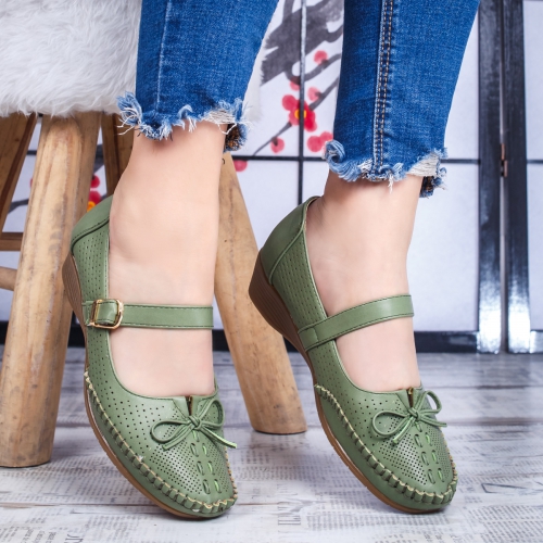 Pantofi verzi dama Danila-rl tip Oxford pentru Office sau zi