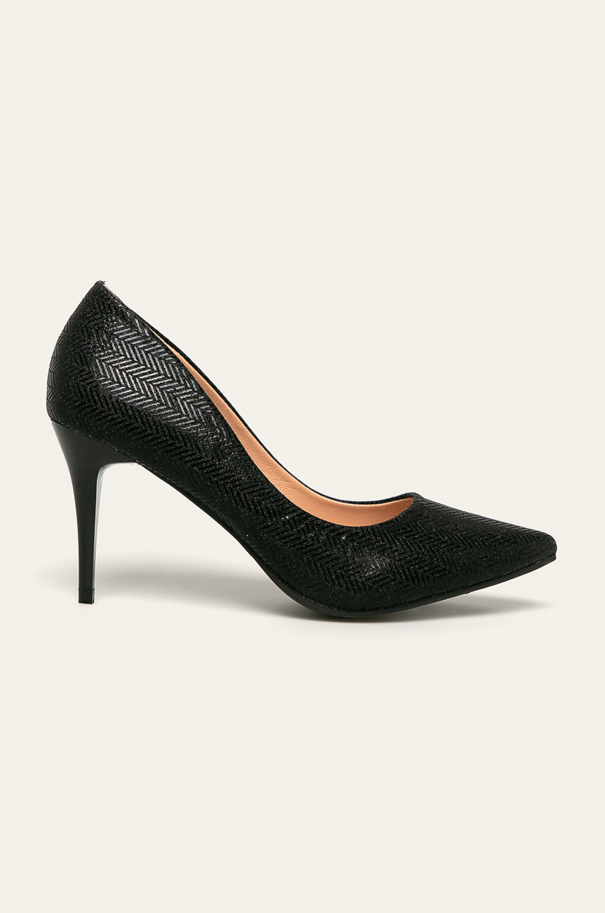 Pantofi eleganti negri cu toc subtire si calcai intarit Answear din material sintetic Cod BM84-OBD09E_99X
