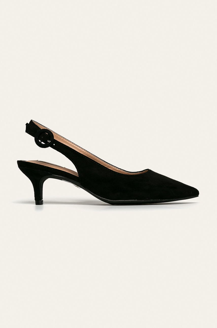 Pantofi negri cu catarama si toc subtire Answear din imitatie de piele intoarsa Cod BBYK-OBD0FC_99X