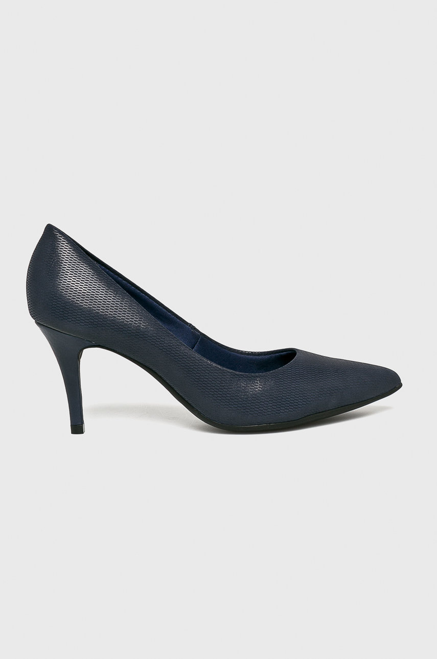 Pantofi bleumarin Answear cu toc subtire stabil din piele naturala Cod B98W-OBD02F_55X