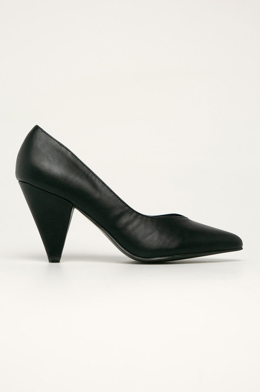 Pantofi negri Answear comozi cu toc subtire din piele intoarsa Cod BBYK-OBD019_99X