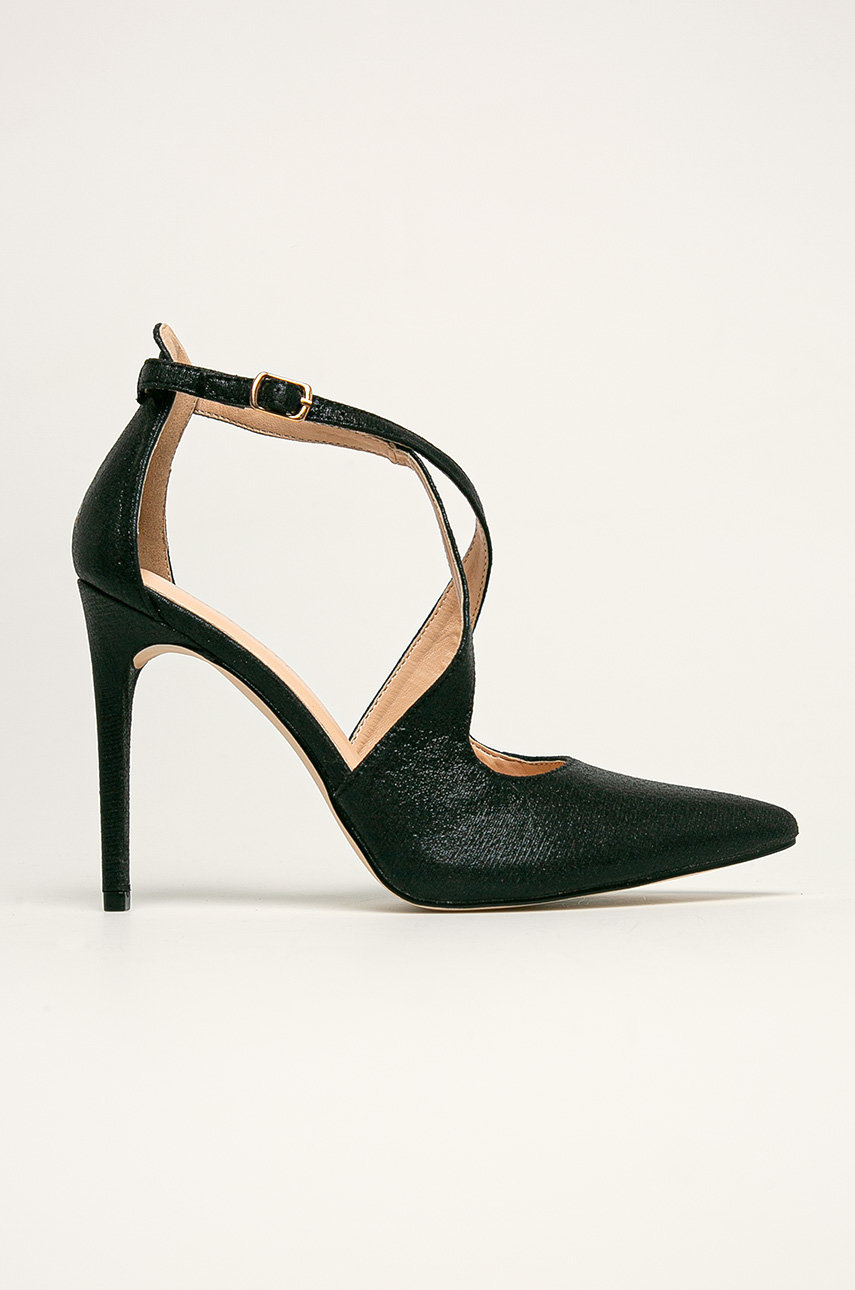Pantofi eleganti negri cu toc subtire Answear de seara din material textil Cod BBYK-OBD00L_99X